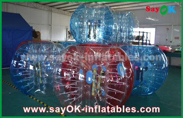 Soccer Inflatable Games Transparent Red / Blue Large Inflatable Sports Games Bubble Soccer 1.5m For Camping