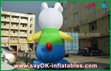Inflatable Bunny Rabbits 210D Oxford Cloth Lovely Rabbit Inflatable Cartoon Characters For Promotion