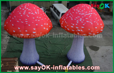 Custom Inflatable Products Red Oxford Cloth Mushroom With Built - In Blower