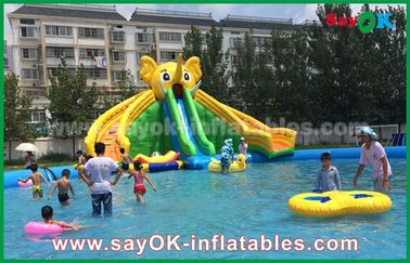 Inflatable Water Slides For Kids Giant Inflatable Bull / Elephant Cartoon Bouncer Water Slids For Adults And Kids