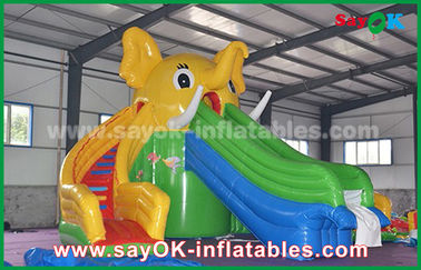 Inflatable Water Slides For Kids Giant Inflatable Bull / Elephant Cartoon Bouncer Water Slids For Adults And Kids