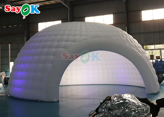 26.2FT Inflatable Igloo Dome Tent Outdoor Camping Blow Up Dome Tents With Led Light