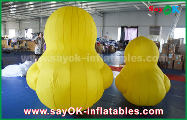 Promotion Lovely Big Yellow Inflatable Cartoon Duck With Customized Logo Print