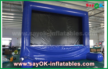 Large Inflatable Movie Screen Blue Inflatable Outdoor Movie Screen Customized For Advertising / Party / Event