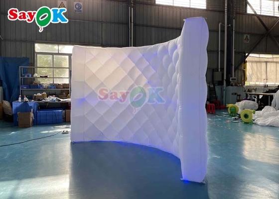 White LED Lights Inflatable Photo Booth Curved Wall For Inflatable Exhibition Stands