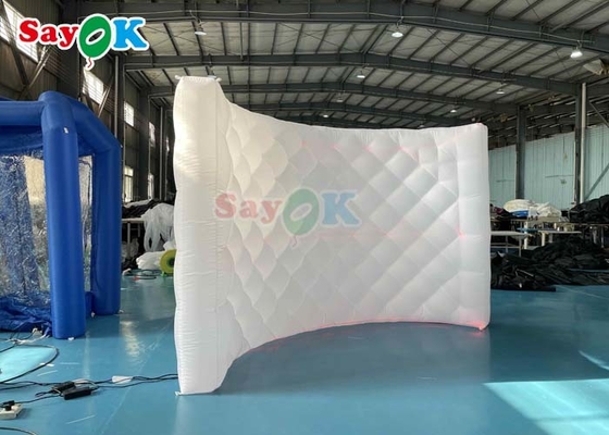 White LED Lights Inflatable Photo Booth Curved Wall For Inflatable Exhibition Stands
