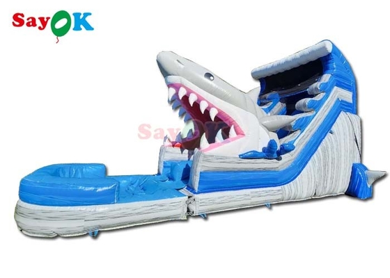 40ft Entertainment Inflatable Shark Double Slide Large Outdoor Inflatable Water Slides