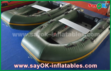 Green 0.9 / 1.2 mm Tarpaulin PVC Inflatabe Boats with Aluminum Floor / Paddles