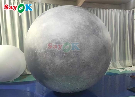 6.6ft Led Light Inflatable Moon Balloon Large Inflatable Planet Stage Decoration For Events