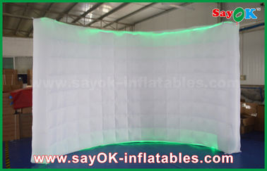 Small Photo Booth 210D Oxford Lighting Inflatable Wall Photo Booth Wedding With Led Strip , 1 - 3 Years Warranty