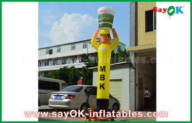 Inflatable Wacky Waving Tube Man Yellow Inflatable Air Dancer Cooker For Advertising , Inflatable Sky Dancer