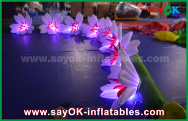 8m Long Nylon Inflatable Lighting Decoration Lily Flower Chai For Wedding