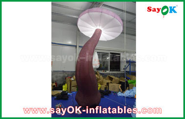 Vivid Brown Inflatable Mushroom with LED light Inside for Show Decoration