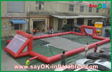 Inflatable Football Game Giant 0.5mm PVC Tarpaulin Inflatable Football Field , Portable Inflatable Soccer Field