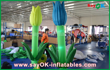 Oxford Cloth Custom Inflatable Products , LED Inflatable Double Flower For Stage Decoration