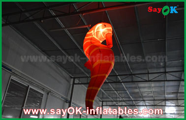 CE Inflatable Lighting Decoration , Custom Inflatable Red Sea Horse For Exhibition