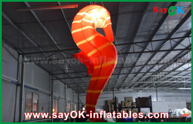 CE Inflatable Lighting Decoration , Custom Inflatable Red Sea Horse For Exhibition
