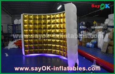 Inflatable Party Decorations Golden And Silver Inflatable LED Photo Booth Frame With Touch Screen Remote Control
