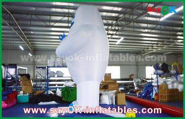 6m High White Inflated Cartoon Model , Customize Size Inflatable Character For Event