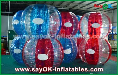 Football Inflatable Games Heat Sealed Blue And Red 0.7mm TPU Inflatable Bubble Ball For Playing