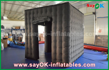 Inflatable Photo Studio 2 Doors Inflatable Photo Booth With LED Light Oxford Cloth 2.5m  Black