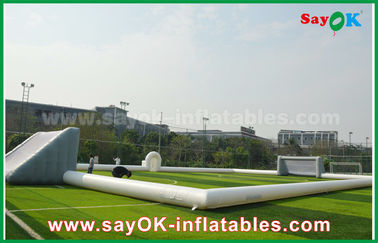 Inflatable Football Game Giant 10m Inflatable Football Field , Portable Inflatable Soccer Field With PVC Material