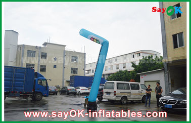 Inflatable Waving Man 3-5mH Blue AIr Dancer With Logo And Company Name For Advertsing