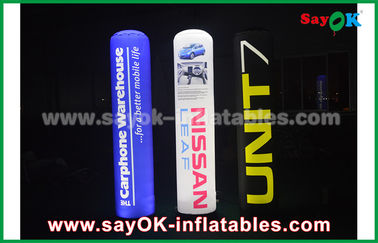 190T Nylon Cloth Inflatable Lighting Decoration , 2m Advertising Inflatable Pillar With LED Lighting