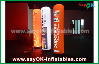 190T Nylon Cloth Inflatable Lighting Decoration , 2m Advertising Inflatable Pillar With LED Lighting