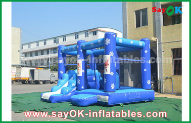 Indoor Inflatable Slide Customized 0.55mm PVC Tarpaulin Inflatable Bouncy Castle Frozen Obstacle Course For Children