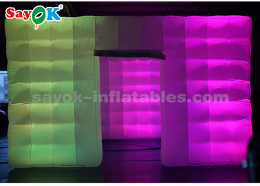 6 Man Inflatable Tent White Cube LED Light Inflatable Air Tent For Event / Party / Advertising