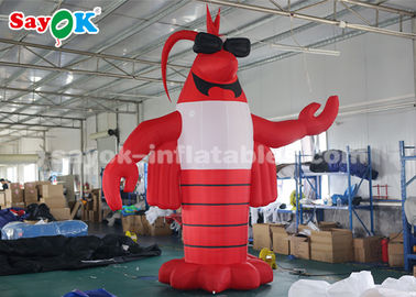 4m Red Outdoor Crawfish Inflatable Cartoon Characters For Lobster Festival