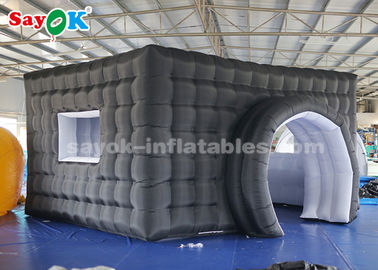 Inflatable Party Tent Black Inflatable Photo Booth With 17 Color Changing Lights / Window