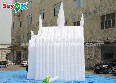 White 210D Oxford Cloth Inflatable Bouncy Castle For Children Customized Size