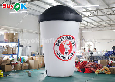 3.6m Custom Inflatable Products / Blow Up Coffee Cup For Advertising