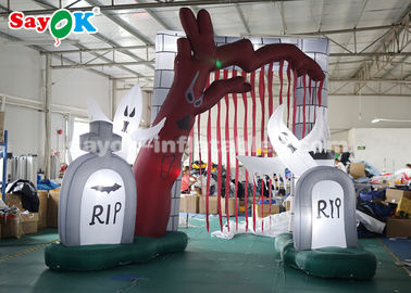 Durable 5*4m Inflatable Holiday Decorations Halloween Entrance Archway With LED Lights