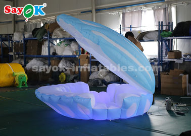 Giant 4mH Colorful Lighting Inflatable Led Shell For Wedding Decoration