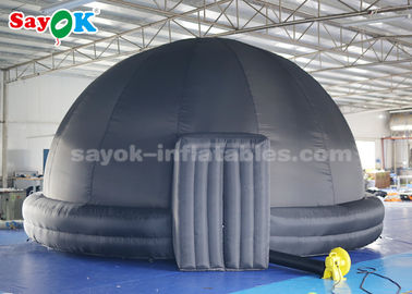 Black Two Bottom Rings Inflatable Planetarium With PVC Floor Mat Flame Retardant