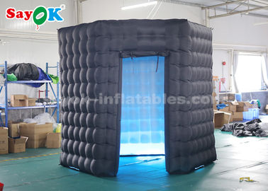 Inflatable Party Tent Hexagon Black Blow Up Photo Booth For Party / Inflatable LED Booth