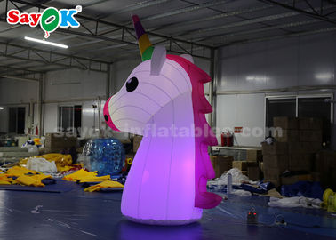Advertising Inflatable Rainbow Unicorn Inflatable Cartoon Characters 210DD Oxford Cloth Durable