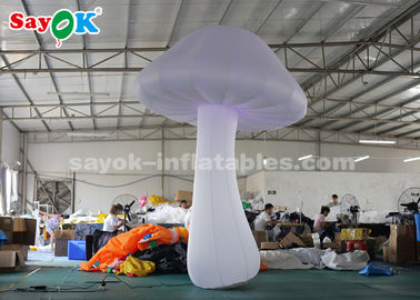 Nylon Cloth 3 Meter White Inflatable Mushroom For Stage Decoration