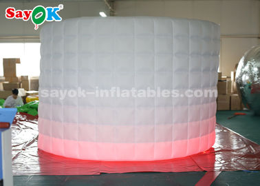 Event Booth Displays Golden Oxford Cloth Inflatable Photo Booth Wall With LED Lights