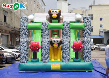 Commercial Inflatable Slide 6*4m Animal Theme Party Inflatable Bouncer Slide For Advertising