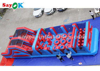 Giant Inflatable Games 15m Long Inflatable Sports Games Obstacle Boxing And Climbing Bouncy Slide