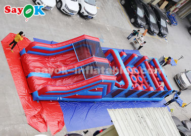 Giant Inflatable Games 15m Long Inflatable Sports Games Obstacle Boxing And Climbing Bouncy Slide