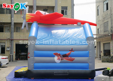Inflable Bouncer Slides 0.4mm PVC Tarpaulin Inflatable Jump And Slide Bouncer With Airplane For Kids