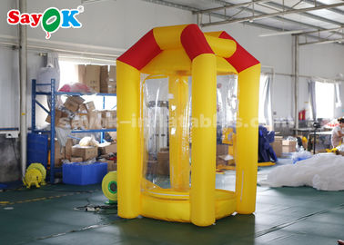 Durable Custom Inflatable Products , Yellow Inflatable Cash Booth Money Grab Machine