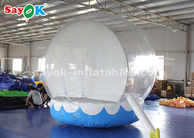 Durable Inflatable Holiday Decorations , 3m Inflatable Snow Globe Transparent Bubble Tent With Printed Background