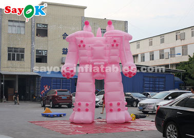 Giant Inflatable Robot Pink 5m Inflatable Robot Cartoon Characters For Rental Business