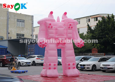 Giant Inflatable Robot Pink 5m Inflatable Robot Cartoon Characters For Rental Business